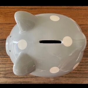 Kate & Milo Polka Dot Piggy Bank Grey